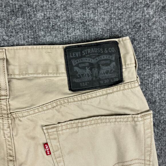 Levi's 514 Jeans Mens 30x30 Beige Khaki Straight Fit Waterless Sustainable - Picture 9 of 10